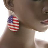 Mi Amore American Flag Dangle-Earrings Red/Blue