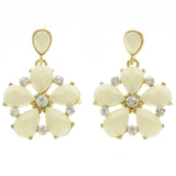 Mi Amore Dangle-Earrings White/Gold-Tone