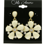 Mi Amore Dangle-Earrings White/Gold-Tone