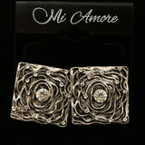 Mi Amore Post-Earrings Silver-Tone