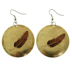 Mi Amore Feather Dangle-Earrings Silver-Tone/Gold-Tone