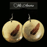 Mi Amore Feather Dangle-Earrings Silver-Tone/Gold-Tone