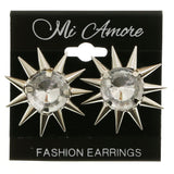 Mi Amore Post-Earrings Silver-Tone