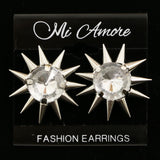 Mi Amore Post-Earrings Silver-Tone