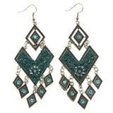 Mi Amore Blue Dangle-Earrings Silver-Tone/Blue