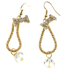 Mi Amore Bow Dangle-Earrings Gold-Tone