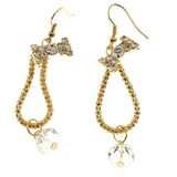 Mi Amore Bow Dangle-Earrings Gold-Tone