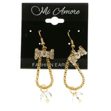 Mi Amore Bow Dangle-Earrings Gold-Tone