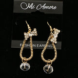 Mi Amore Bow Dangle-Earrings Gold-Tone