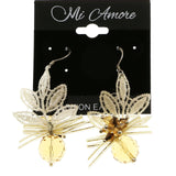 Mi Amore Dangle-Earrings Silver-Tone/White