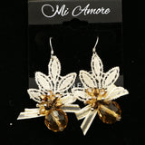 Mi Amore Dangle-Earrings Silver-Tone/White