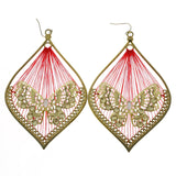 Mi Amore Butterfly Dangle-Earrings Gold-Tone/Red