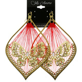 Mi Amore Butterfly Dangle-Earrings Gold-Tone/Red