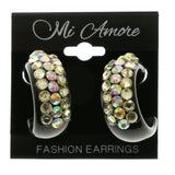 Mi Amore Post-Earrings Silver-Tone/Black