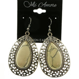 Mi Amore Dangle-Earrings Silver-Tone/White