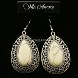 Mi Amore Dangle-Earrings Silver-Tone/White