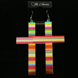 Mi Amore Cross Dangle-Earrings Silver-Tone/Multicolor