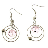 Mi Amore Dangle-Earrings Silver-Tone/Pink