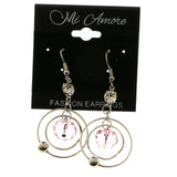 Mi Amore Dangle-Earrings Silver-Tone/Pink