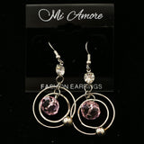 Mi Amore Dangle-Earrings Silver-Tone/Pink