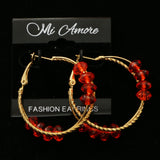 Mi Amore Hoop-Earrings Gold-Tone/Red