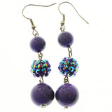 Mi Amore Dangle-Earrings Silver-Tone/Purple