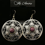 Mi Amore Dangle-Earrings Silver-Tone/Purple