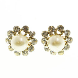 Mi Amore Post-Earrings Gold-Tone/White