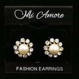 Mi Amore Post-Earrings Gold-Tone/White