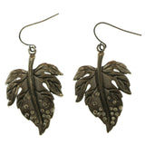 Mi Amore Leaf Dangle-Earrings Dark-Silver