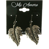 Mi Amore Leaf Dangle-Earrings Dark-Silver