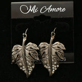 Mi Amore Leaf Dangle-Earrings Dark-Silver