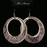 Mi Amore Snake Skin Dangle-Earrings Silver-Tone/Purple