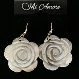 Mi Amore Flower Dangle-Earrings Silver-Tone/White