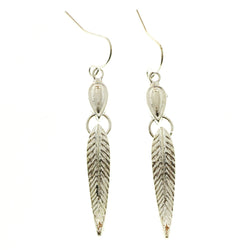 Mi Amore Feather Dangle-Earrings Silver-Tone