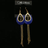 Mi Amore Dangle-Earrings Gold-Tone/Blue