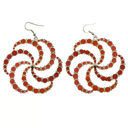 Mi Amore Dangle-Earrings Silver-Tone/Red