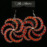 Mi Amore Dangle-Earrings Silver-Tone/Red