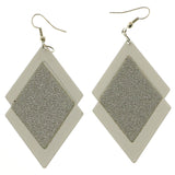 Mi Amore Dangle-Earrings Silver-Tone/White