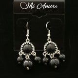 Mi Amore Dangle-Earrings Silver-Tone/Black