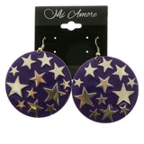 Mi Amore Star Dangle-Earrings Silver-Tone/Purple