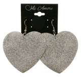 Mi Amore Heart Dangle-Earrings Silver-Tone