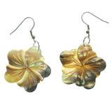 Brown & Multi Colored Plastic Dangle-Earrings