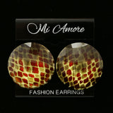 Mi Amore Post-Earrings Silver-Tone/Yellow