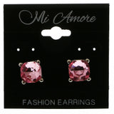 Mi Amore Post-Earrings Silver-Tone/Pink