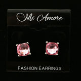 Mi Amore Post-Earrings Silver-Tone/Pink