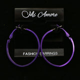 Mi Amore Hoop-Earrings Silver-Tone/Purple