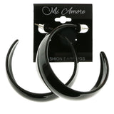 Mi Amore Hoop-Earrings Silver-Tone/Black