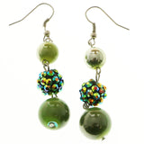 Mi Amore Dangle-Earrings Silver-Tone/Green