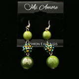 Mi Amore Dangle-Earrings Silver-Tone/Green